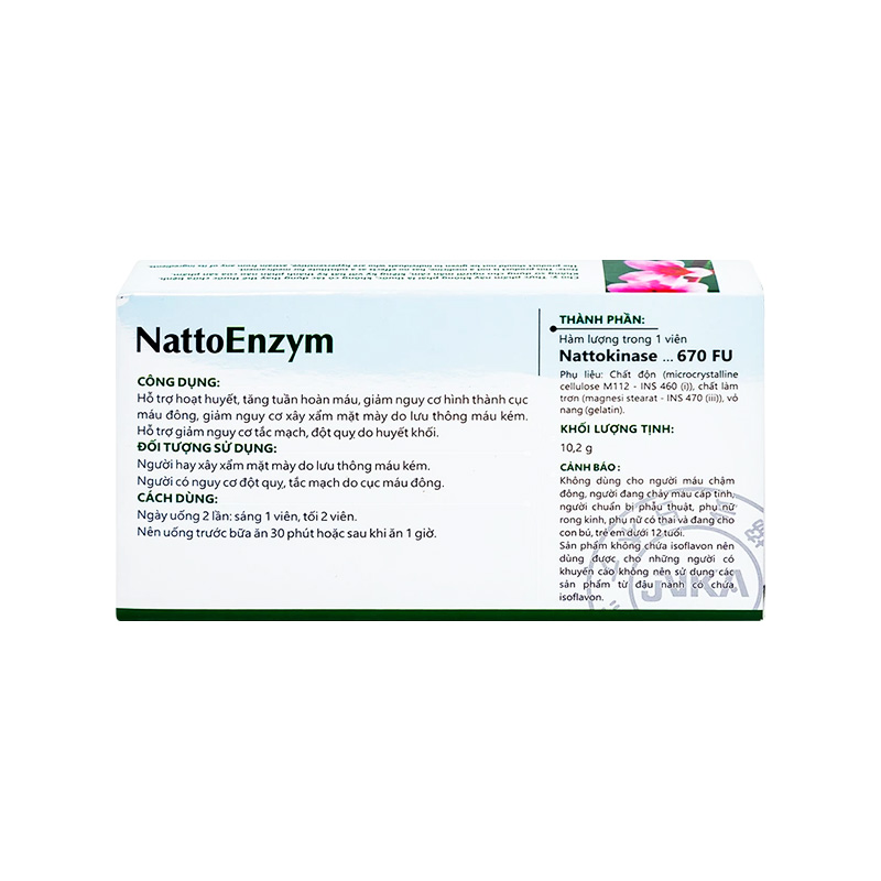 Viên uống NattoEnzym DHG hỗ trợ cải thiện tình trạng say xẩm, chóng mặt (hộp 3 vỉ x 10 viên)
