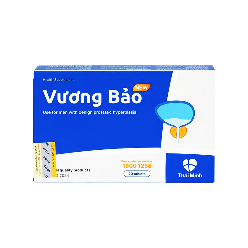 Viên uống Vương Bảo hỗ trợ u xơ tiền liệt tuyến (hộp 2 vỉ x 10 viên)