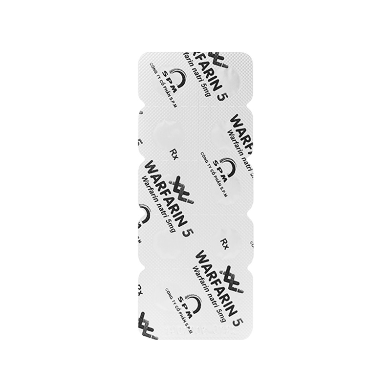 Thuốc Warfarin 5 S.P.M dự phòng và điều trị ngắn hạn huyết khối (hộp 3 vỉ x 10 viên)