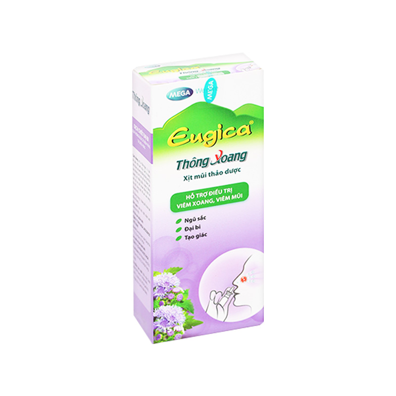 Dung dịch xịt mũi thảo dược Eugica thông xoang hỗ trợ điều trị viêm xoang, viêm mũi (chai 15ml)