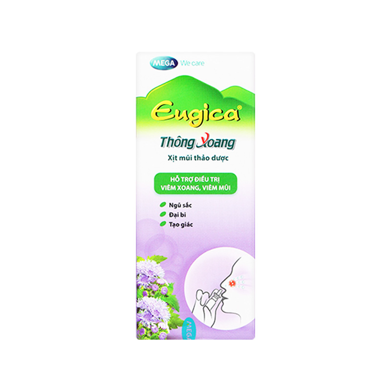 Dung dịch xịt mũi thảo dược Eugica thông xoang hỗ trợ điều trị viêm xoang, viêm mũi (chai 15ml)