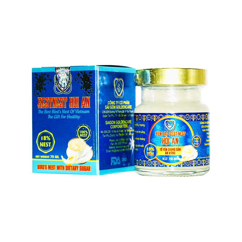 Nước Yến Bestnest 18% đường ăn kiêng hộp 1 hũ x 70ml)