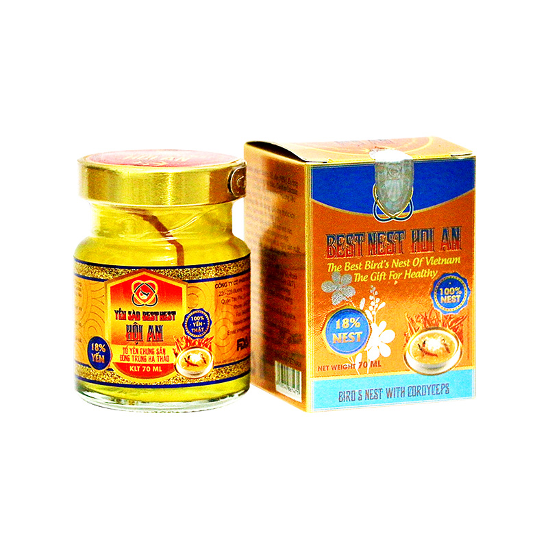 Nước Yến Bestnest 18% Đông Trùng Hạ Thảo (hộp 1 hũ x 70ml)