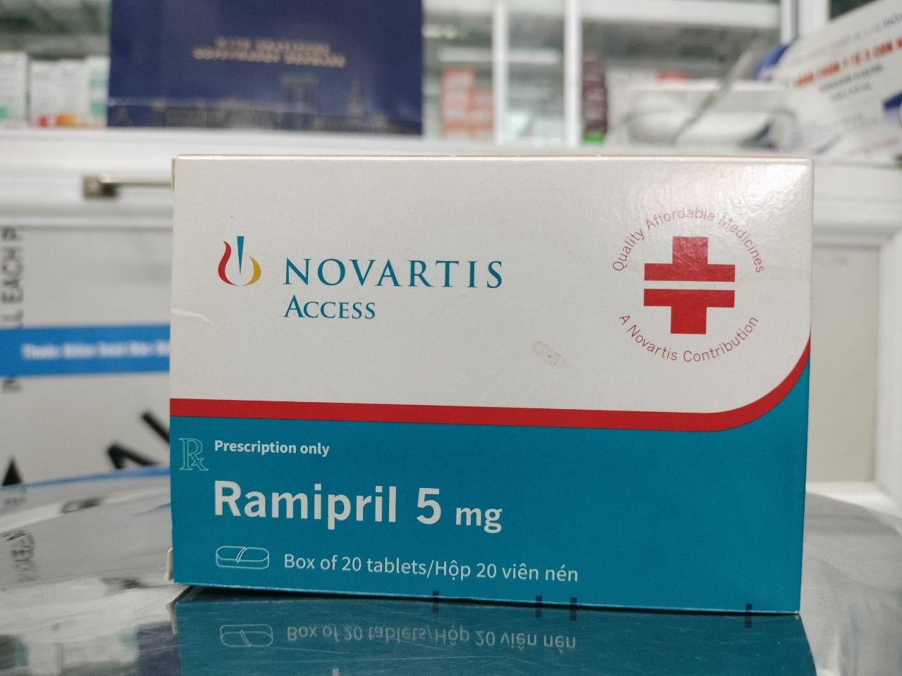 Thuốc Ramipril 5mg Novartis điều trị tăng huyết áp, suy tim (hộp 2 vỉ x 10 viên)