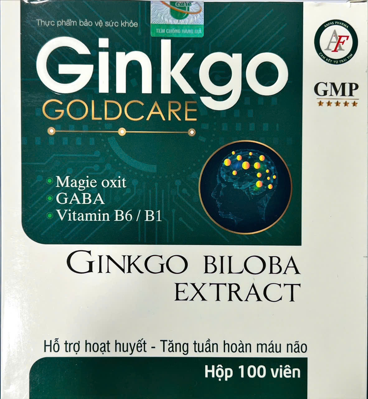 Viên uống Gink Gold Care hỗ trợ hoạt huyết, tăng tuần hoàn máu não (hộp 10 vỉ x 10 viên)