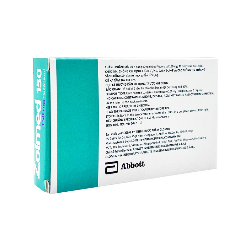 Thuốc Zolmed 150 điều trị nhiễm nấm (hộp 1 vỉ x 1 viên)