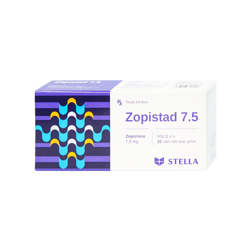 Thuốc Zopistad 7.5 điều trị rối loạn giấc ngủ (hộp 1 vỉ x 10 viên)