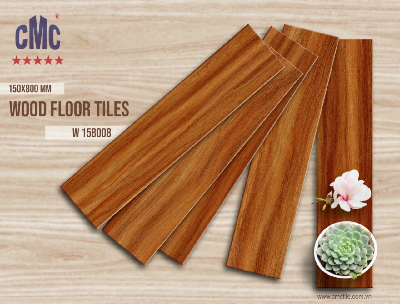Gạch giả gỗ KT 15x80cm CMC 158008