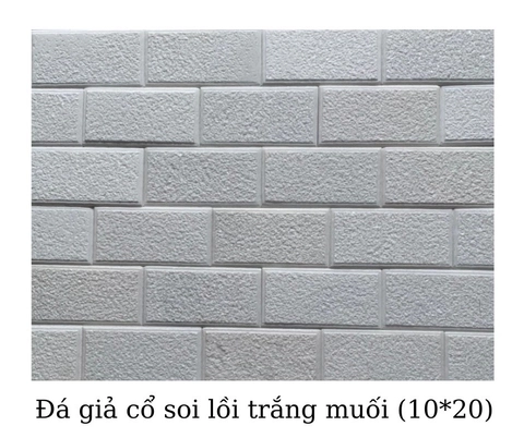 Đá giả cổ soi lồi trắng muối 10x20