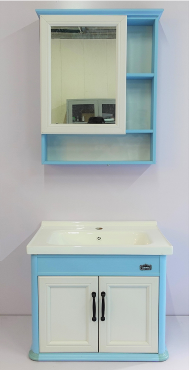 Tủ chậu Lavabo Akhoa trắng xanh A