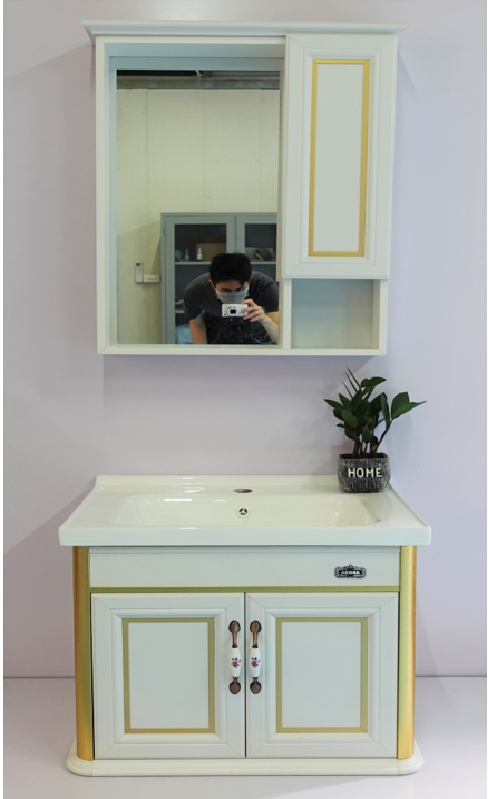 Tủ chậu Lavabo Akhoa vàng ánh kim