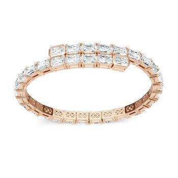 Kiềng Tay Nữ Đính Đá CZ Baguette Toàn Vòng Thiết Kế Xoắn Hở Cao Cấp - Seven Degree