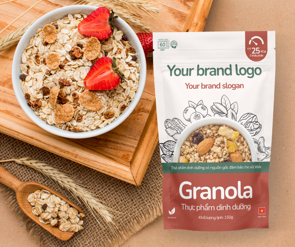 Túi zip đứng hiệu ứng mờ - mẫu số 1