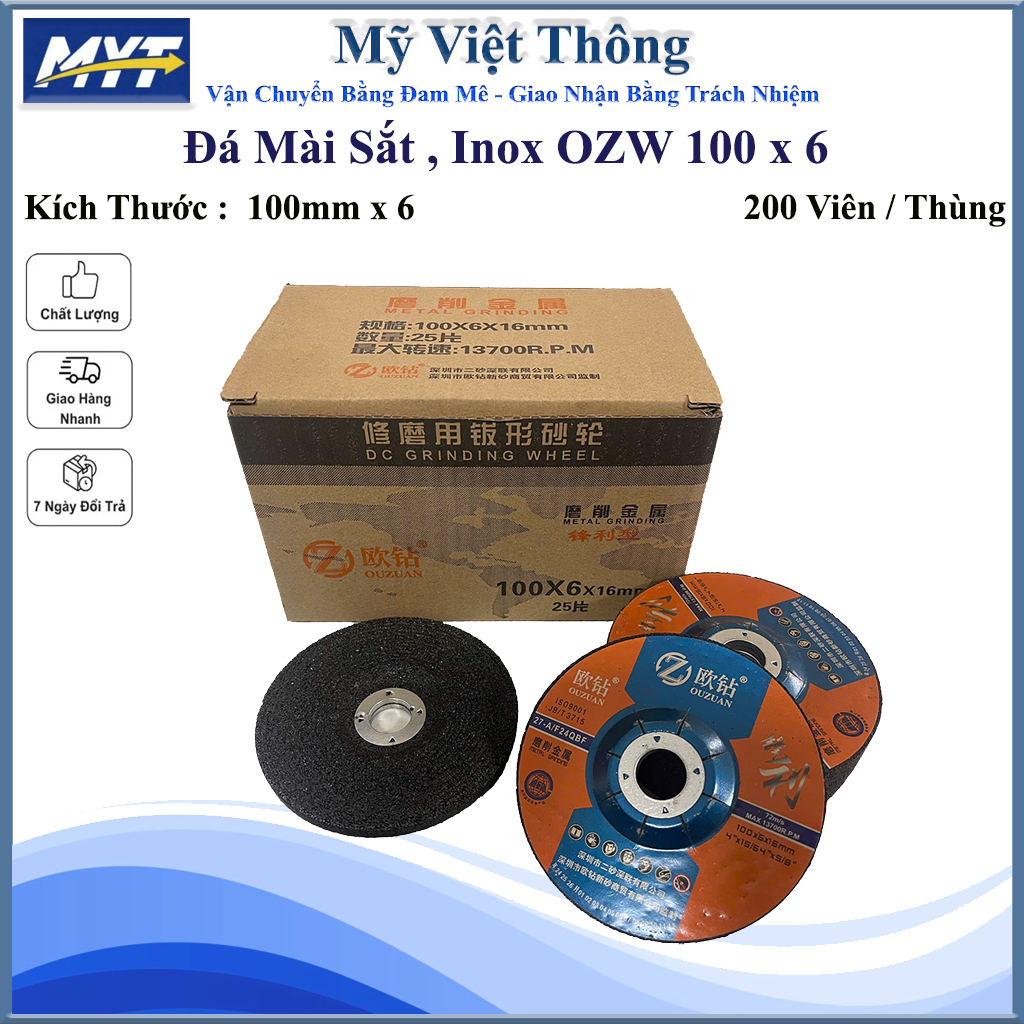 ĐÁ MÀI SẮT 100 x 6  OZW
