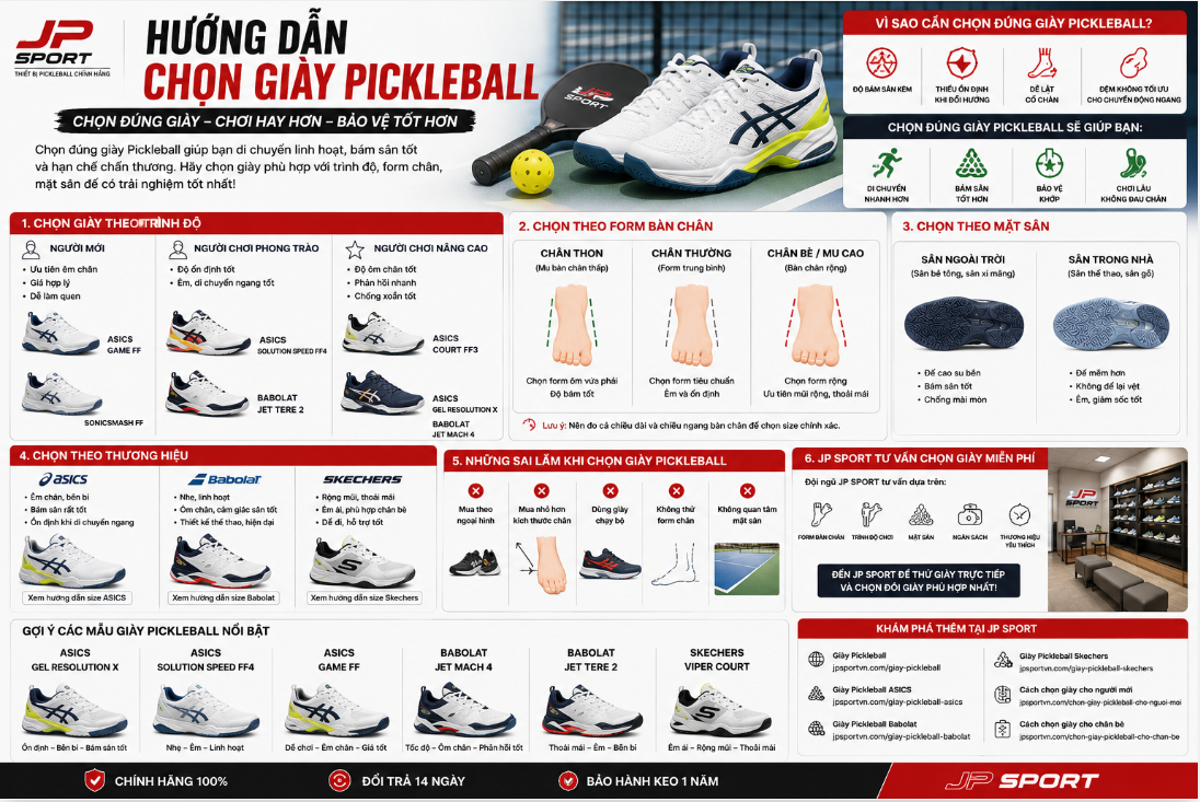 Hướng dẫn chọn giày Pickleball