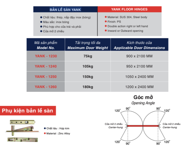 BẢN LỀ SÀN YANK