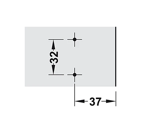 Đế của bản lề Hafele không giảm chấn - Metalla 110° tiêu chuẩn không giảm chấn