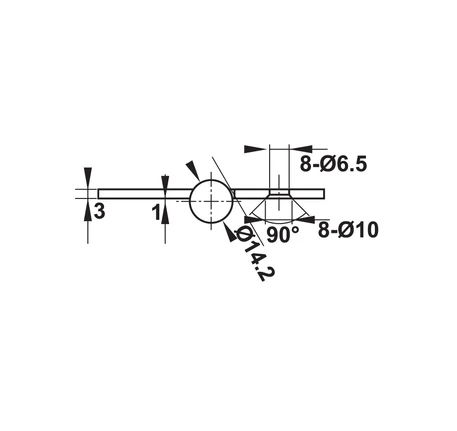 Bản lề lá Hafele inox 102 x 76 x 3 mm 2 vòng bi