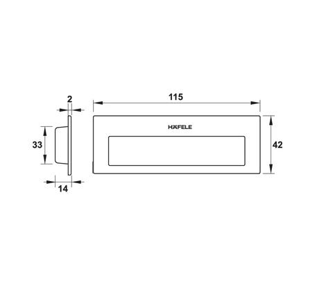 DIY Tay nắm âm Hafele 125x51