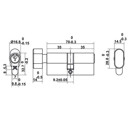 Bộ khóa tay nắm gạt DIY Hafele Set A