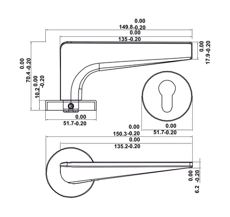 Bộ khóa tay nắm gạt DIY Hafele Set C