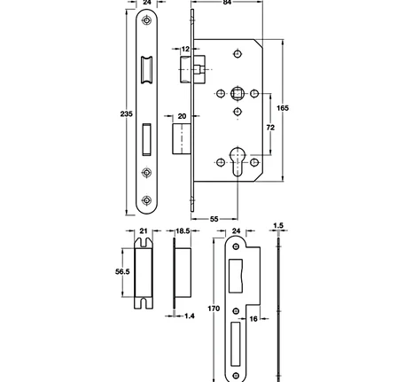 Thân khóa Hafele SASHLOCK