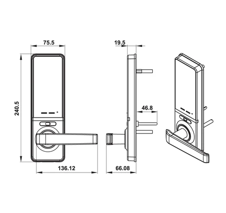 Khóa điện tử Hafele EL7000-TC ( không bao gồm Pin )
