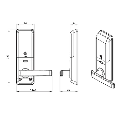 Khóa điện tử Hafele EL7000-TC ( không bao gồm Pin )