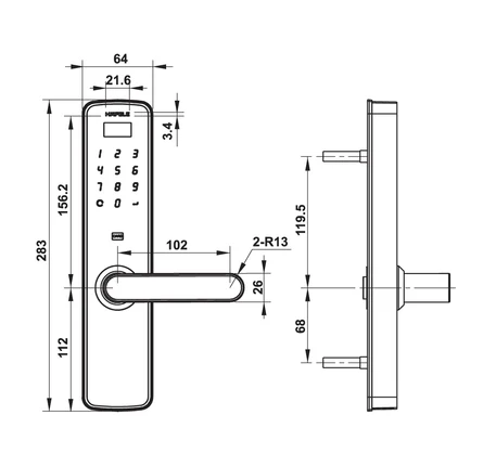 Khóa điện tử Hafele DL7000 (Không bao gồm Pin)