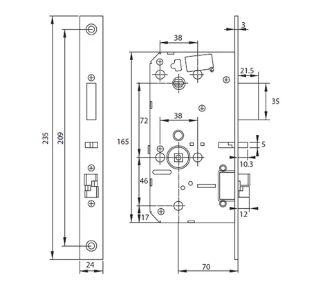 Khóa điện tử PP8100 ( Không bao gồm Pin )