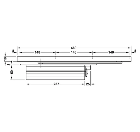 Thiết bị đóng cửa tự động âm Hafele DCL33 931.84.039