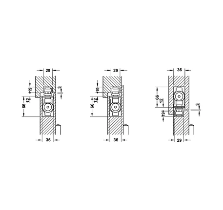 Thiết bị đóng cửa tự động âm Hafele DCL33 931.84.269