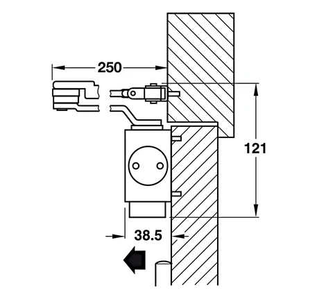 Thiết bị đóng cửa tự động lắp nổi Hafele - DCL51
