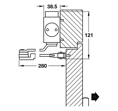 Thiết bị đóng cửa tự động lắp nổi Hafele - DCL51