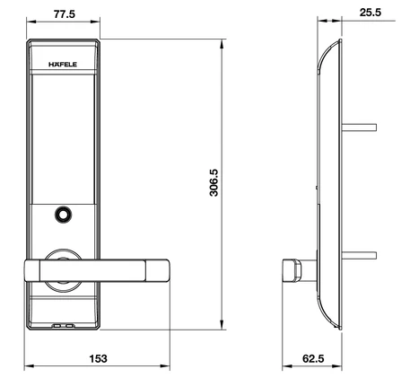 Khóa điện tử Hafele EL7500-TC (Không bao gồm Pin)
