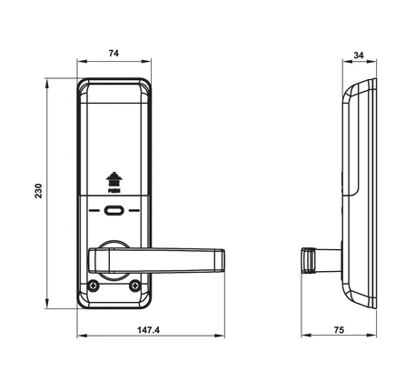 Khóa điện tử Hafele EL7700-TCS - không bao gồm Pin