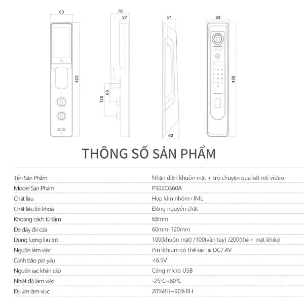 Khóa nhận diện khuôn mặt PASINI