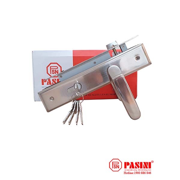 Khóa tay gạt cửa chính 9897 tay nhôm ốp sắt