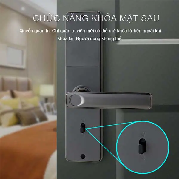 Khóa vân tay cửa gỗ PASINI PS01VG50 màu xám