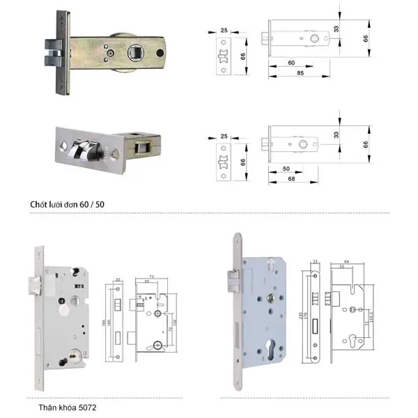 Khóa vân tay cửa gỗ PASINI PS01VG50 màu xám