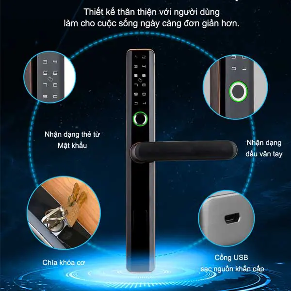 Khóa vân tay cửa nhôm PASINI