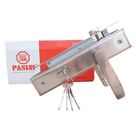 Khóa tay gạt cửa chính 9893 tay nhôm ốp sắt