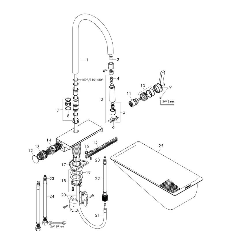Vòi rửa bát Hansgrohe Aquno Select M81 | 73837000