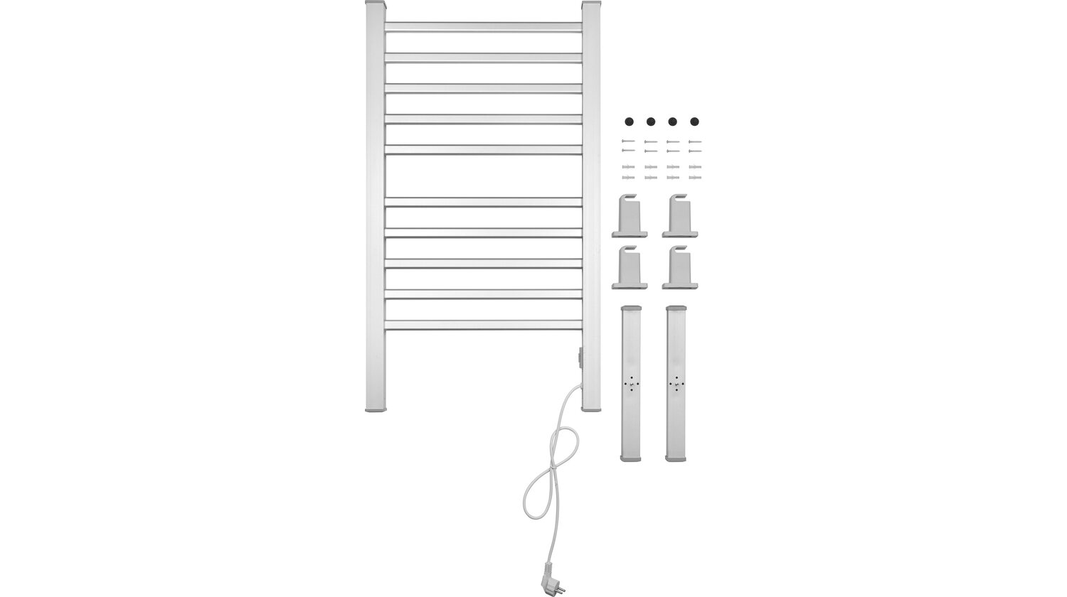 Giá sưởi khăn tắm điện Olpe 150W màu bạc 95x53 cm