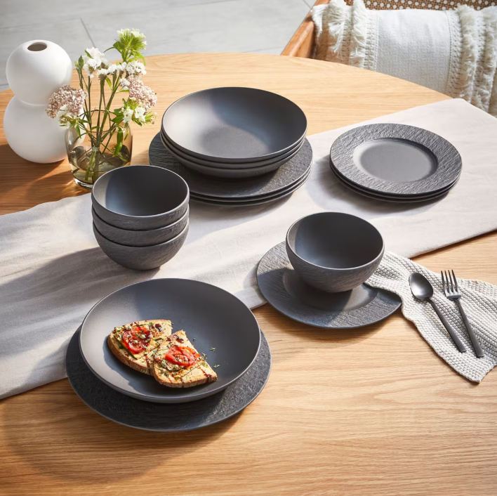 Set bát đĩa Villeroy Boch Manufacture Rock 16 món