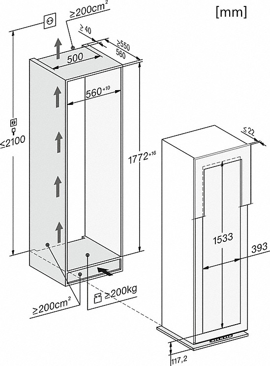 Tủ bảo quản rượu vang âm Miele | KWT 6722 IS