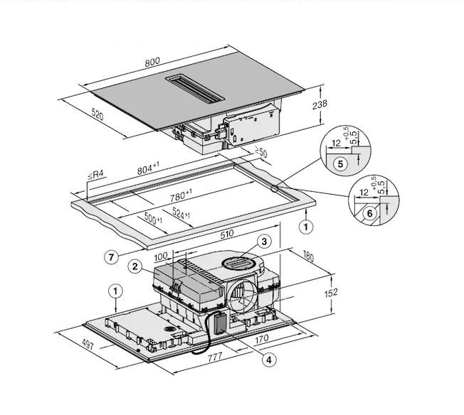 Bếp từ kết hợp hút mùi Miele | KMDA 7876 FL-U