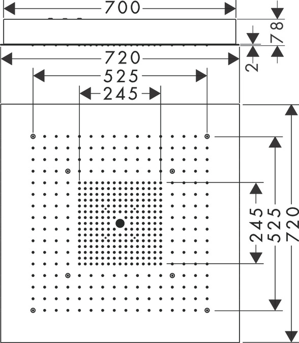 Bát sen âm trần AXOR Shower Heaven Starck | 10625800