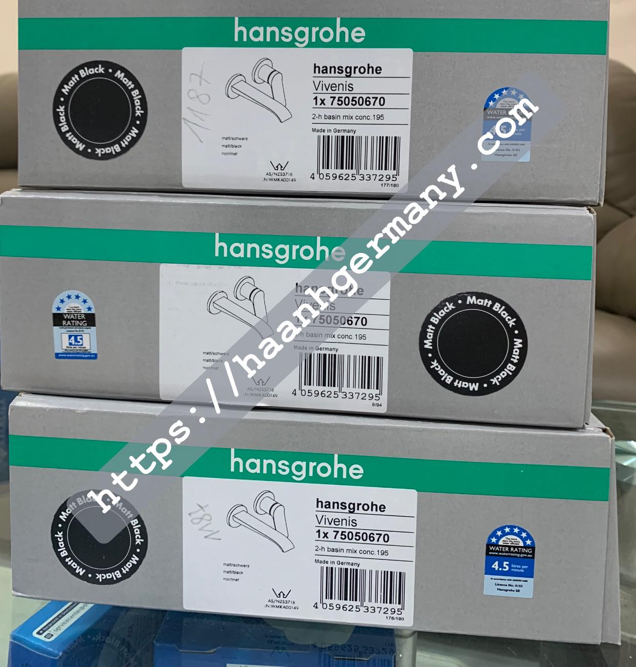 Vòi Lavabo âm tường Hansgrohe Vivenis Basin Mixer Tap | 75050670+13622180