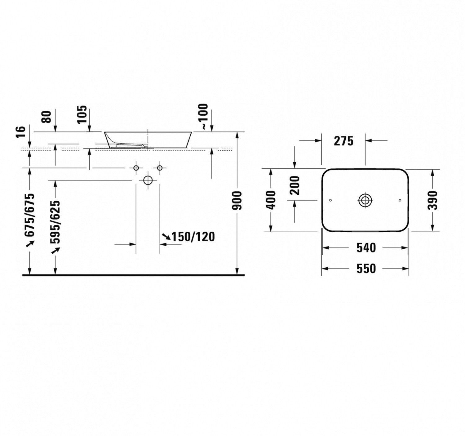 Chậu lavabo Duravit Cape Cod | 2347550000